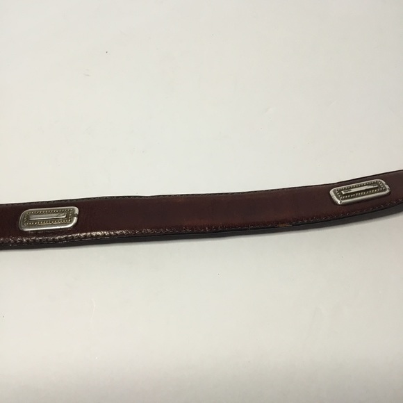 Vintage Men’s Brown Embellished Italian Leather Belt Size 40 - Picture 5 of 8